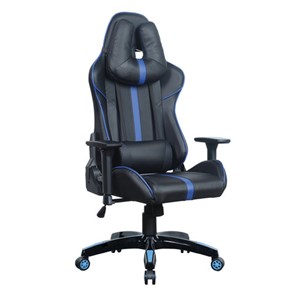 Офисное кресло Brabix BRABIX "GT Carbon GM-120", две подушки, экокожа, черное/синее, 531930 в Стерлитамаке