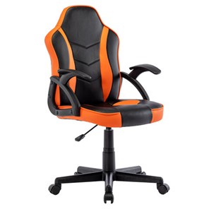 Офисное кресло BRABIX "Shark GM-203", экокожа, черное/оранжевое, 532513 в Уфе