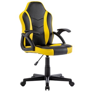 Кресло офисное BRABIX "Shark GM-203", экокожа, черное/желтое, 532514 в Уфе