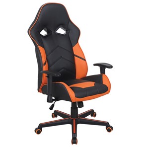 Офисное кресло BRABIX "Storm GM-006", регулируемые подлокотники, экокожа, черное/оранжевое, 532502 в Салавате