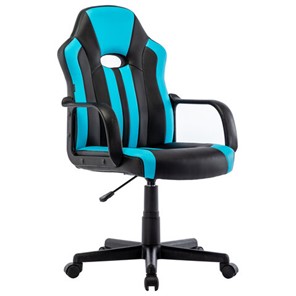 Офисное кресло BRABIX "Stripe GM-202", экокожа, черное/голубое, 532509 в Стерлитамаке