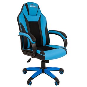 Кресло для приемных и переговорных BRABIX "Tanto GM-171", TW/экокожа, черное/голубое, 532575, 7083503 в Стерлитамаке