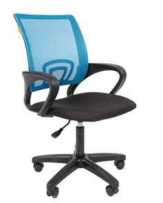 Кресло компьютерное CHAIRMAN 696 black LT, голубое в Стерлитамаке