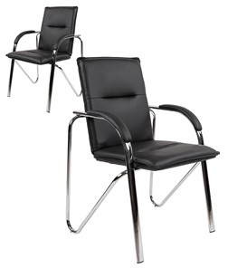 Кресло офисное CHAIRMAN 851 экокожа черная (2 шт. в комплекте) в Стерлитамаке