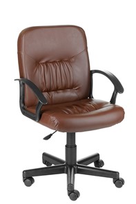 Кресло офисное Чат кожзам коричневый в Уфе
