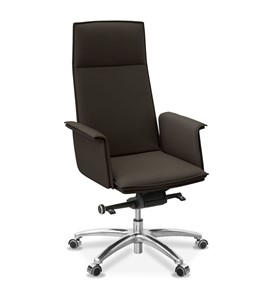 Кресло в офис Лео, экокожа премиум / темно-коричневая CN1113 в Стерлитамаке