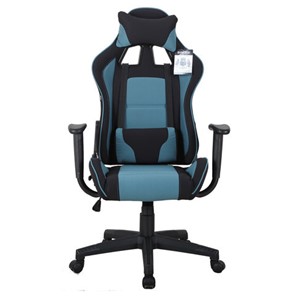 Кресло офисное Brabix GT Racer GM-100 (две подушки, ткань, черное/голубое) 531818 в Уфе