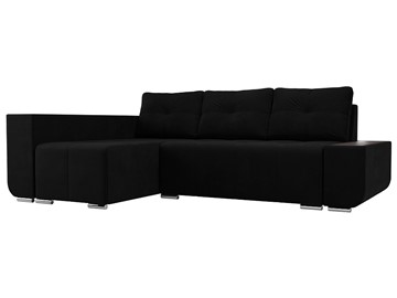 Угловой раскладной диван Амадэус люкс, Черный (микровельвет) в Стерлитамаке