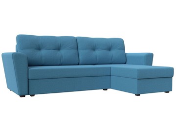 Угловой диван для гостиной Амстердам Лайт, Амур голубой (рогожка) в Уфе