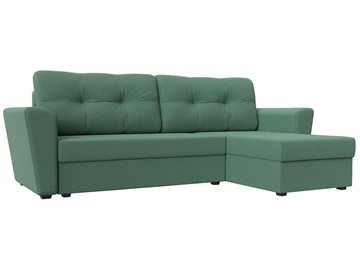 Угловой диван для гостиной Амстердам Лайт, Амур зеленый (рогожка) в Уфе
