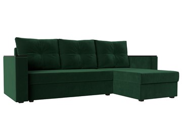 Угловой раскладной диван Атланта Лайт Б/С, Зеленый (Велюр) в Стерлитамаке