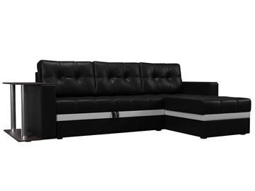 Угловой диван для гостиной Атланта М, Черный (экокожа) в Стерлитамаке