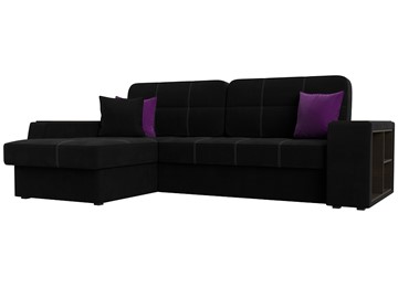 Угловой диван Брюссель, Черный/фиолетовый (вельвет) в Стерлитамаке