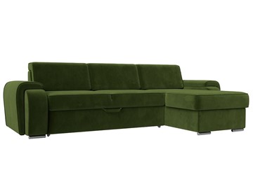 Угловой раскладной диван Лига-025, Зеленый (Микровельвет) в Уфе