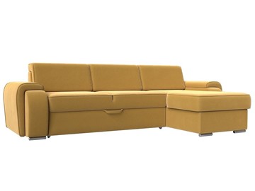 Угловой раскладной диван Лига-025, Желтый (Микровельвет) в Уфе