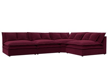 Угловой диван Лига-040, Бордовый (микровельвет) в Стерлитамаке