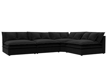 Угловой диван Лига-040, Черный (микровельвет) в Стерлитамаке