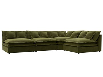 Угловой диван Лига-040, Зеленый (микровельвет) в Уфе