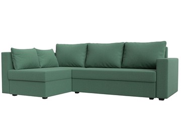 Угловой раскладной диван Мансберг, Амур зеленый (Рогожка) в Уфе