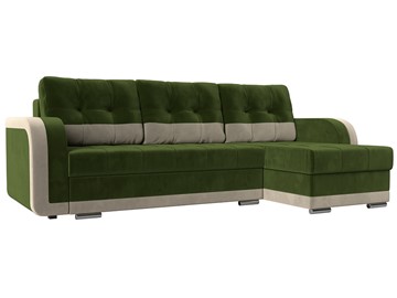 Угловой диван Марсель, Зеленый/бежевый (микровельвет) в Стерлитамаке