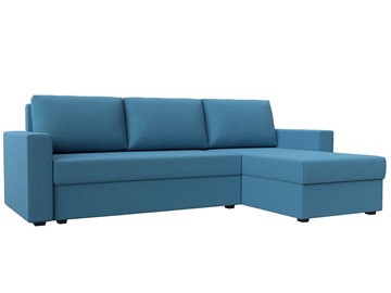 Угловой диван с оттоманкой Траумберг Лайт, Амур голубой (Рогожка) в Уфе
