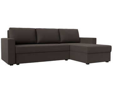 Угловой диван с оттоманкой Траумберг Лайт, Амур коричневый (Рогожка) в Уфе