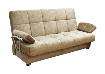 Прямой диван FLURE Home Милана 6 БД с хром. подлокотниками, Боннель в Стерлитамаке