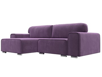 Угловой диван с оттоманкой Лига-029, Сиреневый (Микровельвет) в Уфе