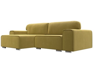 Угловой диван с оттоманкой Лига-029, Желтый (Микровельвет) в Уфе