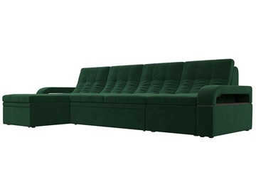Угловой диван Лига-035 Лонг, Зеленый (Велюр) в Уфе