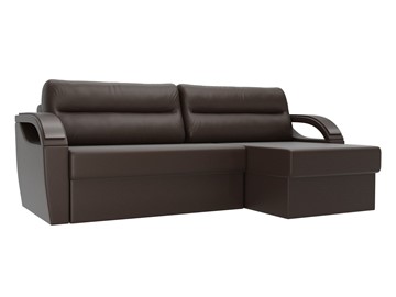Угловой диван Форсайт, коричневый (экокожа) в Стерлитамаке