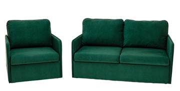 Комплект мебели Brendoss Амира зеленый диван + кресло в Уфе