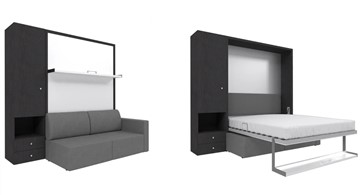 Диван Кровать-трансформер Smart (ШЛ+КД 1400), шкаф левый, правый подлокотник в Уфе
