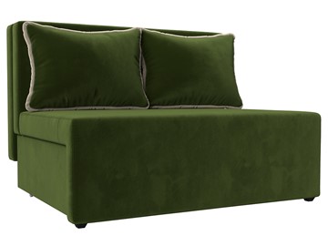 Прямой диван Лагуна, Зеленый/Бежевый (Микровельвет) в Уфе