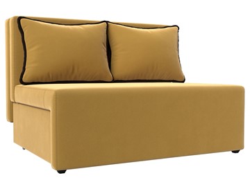 Прямой диван Лагуна, Желтый/Коричневый (Микровельвет) в Стерлитамаке