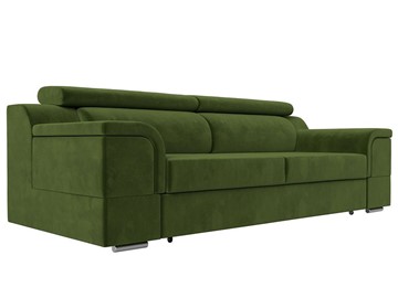 Прямой диван Лига-003 НПБ, Зеленый (Микровельвет) в Уфе