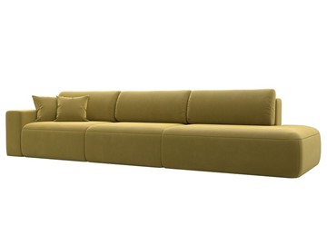Прямой диван Лига-036 Модерн Лонг, Желтый (микровельвет) в Стерлитамаке