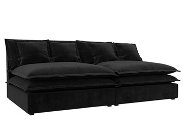 Прямой диван Лига-040, Черный (Велюр) в Уфе
