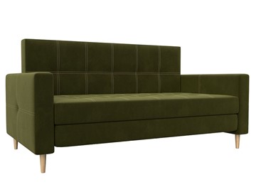 Прямой диван Лига-038, Зеленый (микровельвет) в Уфе