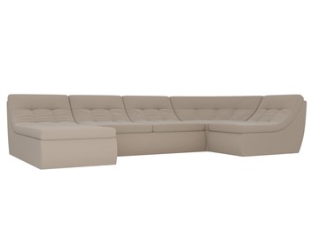 Большой модульный диван Холидей, Бежевый (рогожка) в Стерлитамаке