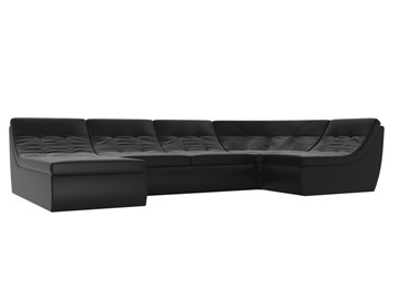 Большой модульный диван Холидей, Черный (экокожа) в Стерлитамаке