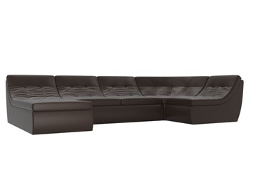 Большой модульный диван Холидей, Коричневый (экокожа) в Стерлитамаке