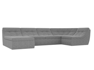Большой модульный диван Холидей, Серый (рогожка) в Стерлитамаке