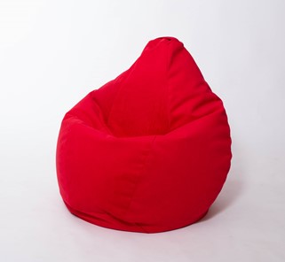 Кресло-мешок Груша большое, велюр однотон, красное в Нефтекамске
