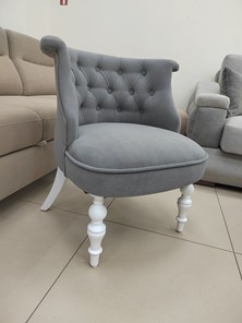 Кресло Бархат (серый бархат/белая эмаль), 000042564 в Стерлитамаке