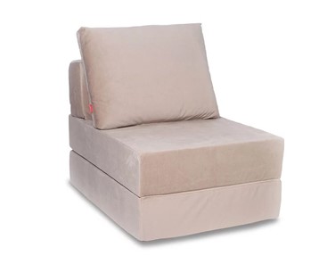 Бескаркасное кресло-кровать КлассМебель Окта, велюр бежевый в Стерлитамаке