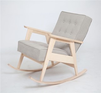Кресло-качалка Ретро (беленый дуб / 02 - светло-серый) в Стерлитамаке