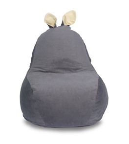 Кресло-мешок Зайка (короткие уши), тёмно-серый в Уфе