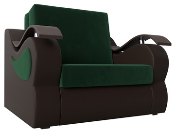 Раскладное кресло Меркурий (60), Зеленый\Коричневый (Велюр\Экокожа) в Уфе