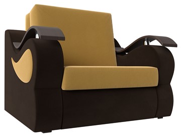 Кресло-кровать Меркурий (60), Желтый\коричневый (Микровельвет\Экокожа) в Стерлитамаке
